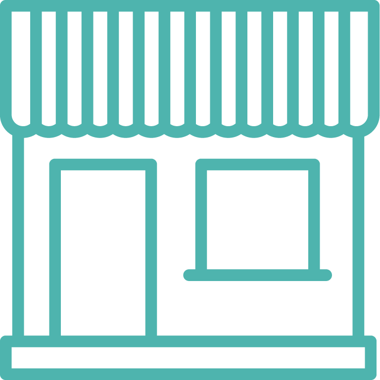 A line icon of a storefront