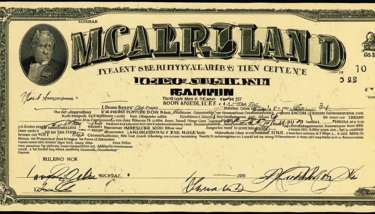 Image of a Maryland Rental License document