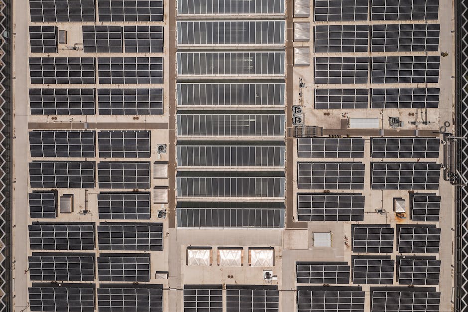 Image of solar panels on a rooftop, illustrating the concept of installing solar panels on rental properties